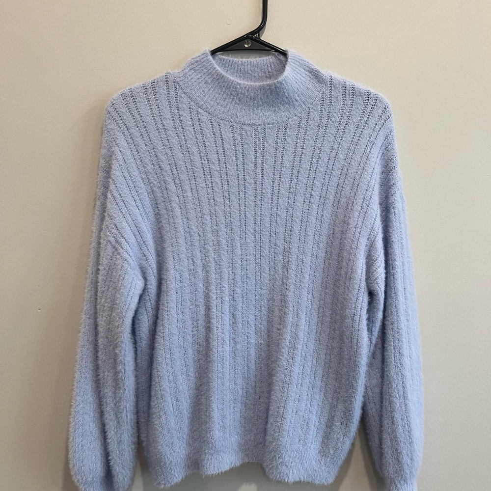 Oversized Pale Blue Fleece Sweater